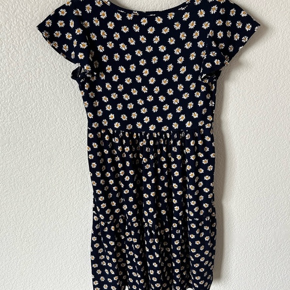 Jessica Simpson Floral Daisy Print Navy Lightweight Flowy Dress - Picture 3 of 5